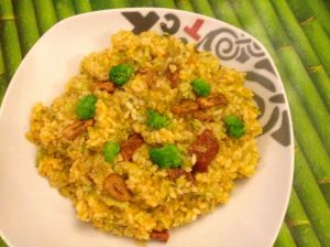 arroz brocoli chorizo
