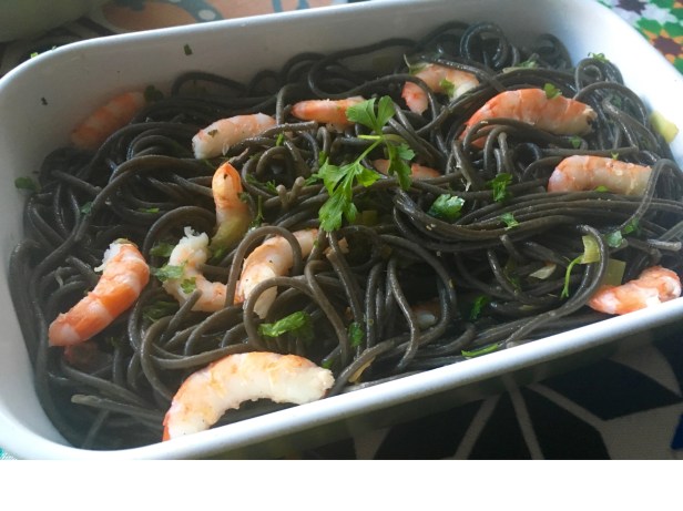 espaguetis gambas