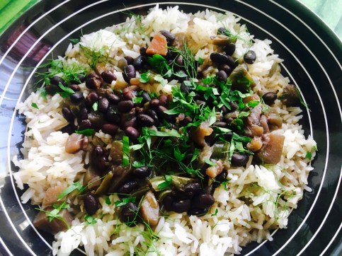 arroz con frijoles negros