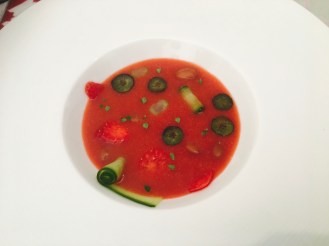 sopa de fresas detalle