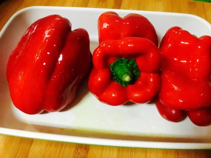 ensalada pimientos - pimientos rojos frescos