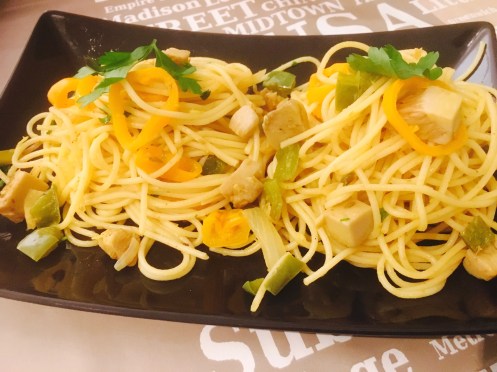 espaguetis con jack fruit